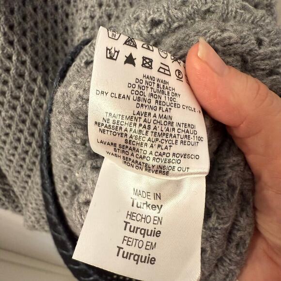 See by Chloe Sleeveless Large-Knit Wool Midi Dress Gray and Black Size 8 - Picture 4 of 5